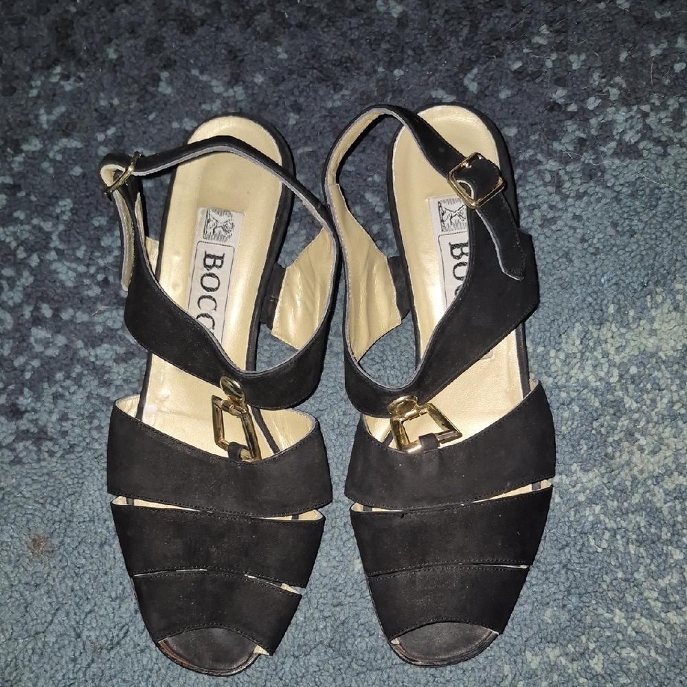 💥5/35 BOCCI made In Italy Black Strappy Women's Sandals Size 39